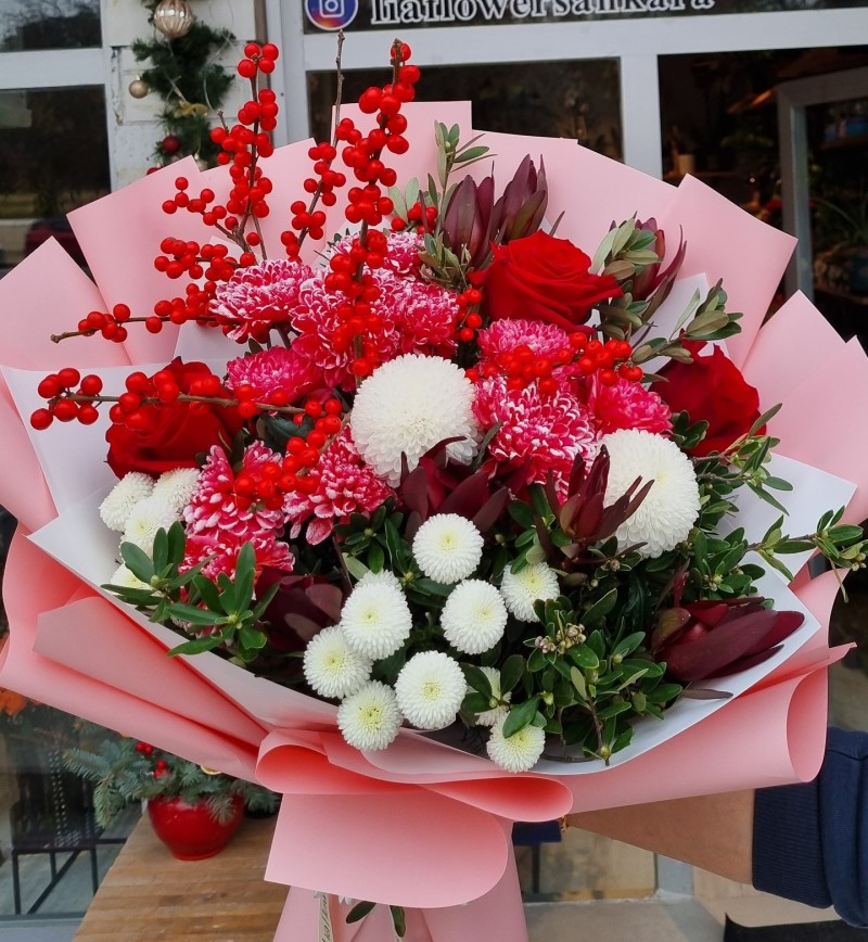 Krizantem Gül Buketi