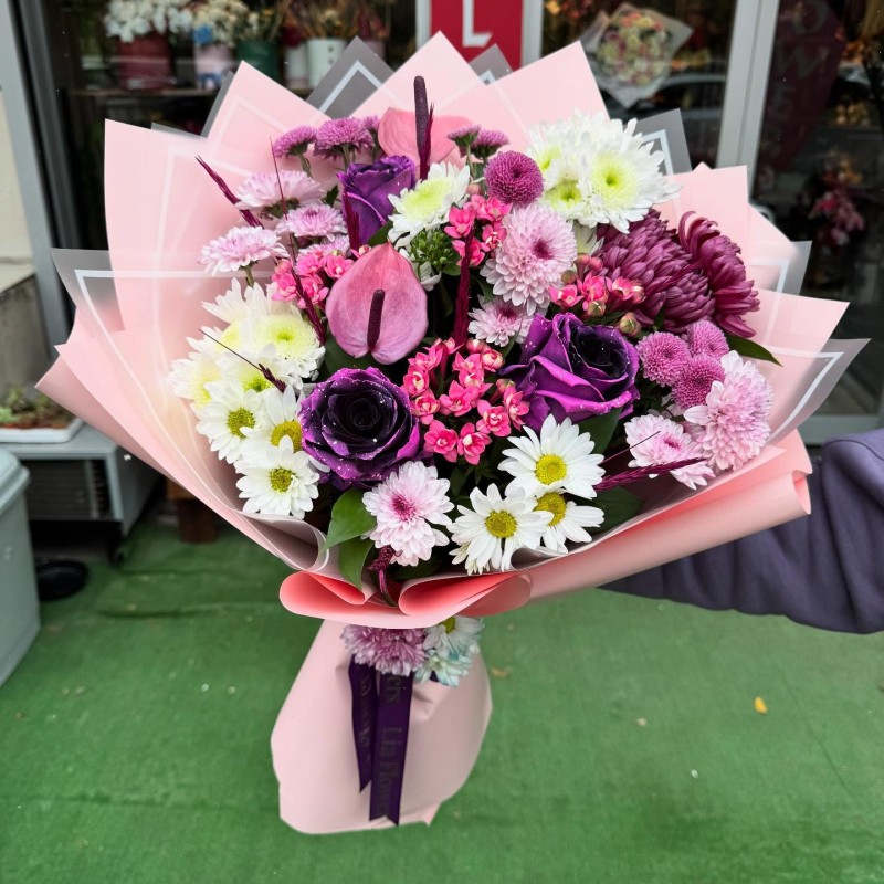 Pembe & Mor Özel Tasarım Buket