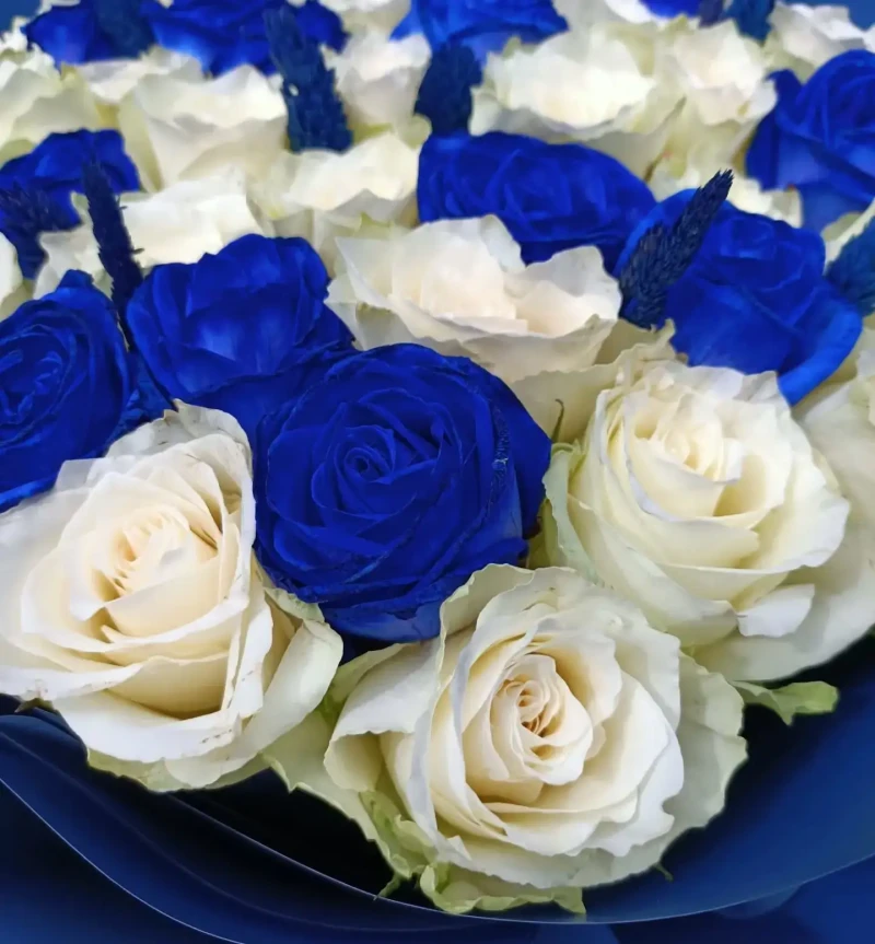 Mavi Ekvator & Beyaz Gül Buketi