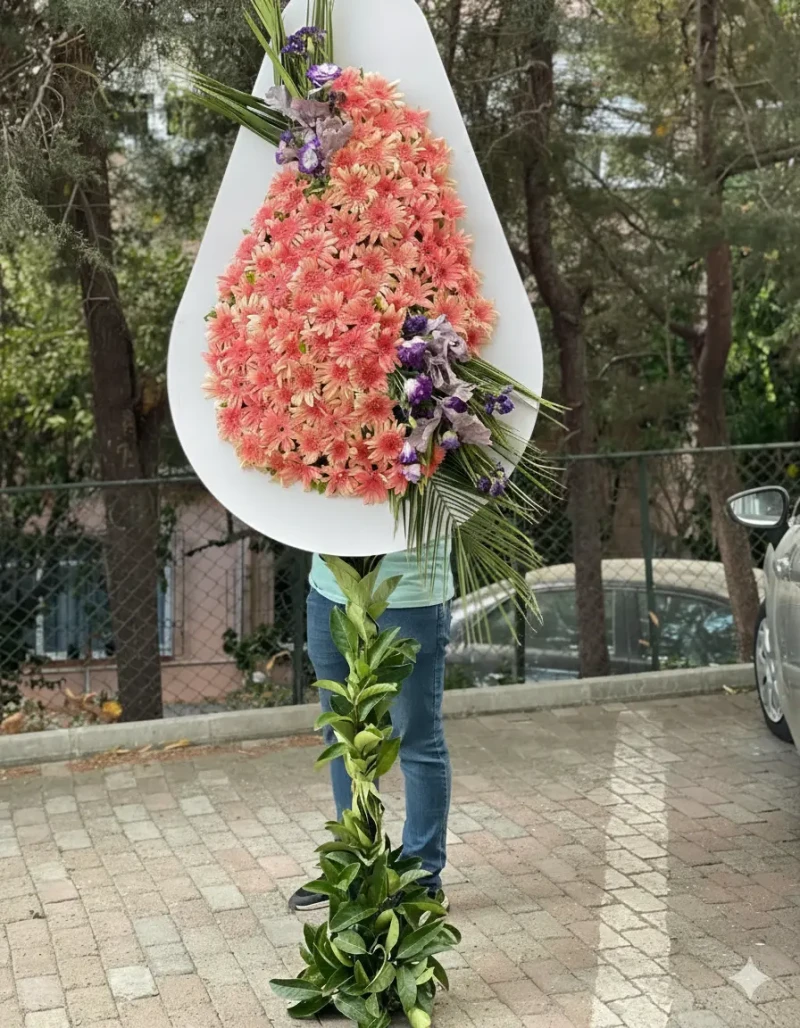 Somon Krizantem & Mor Statice Çelengi