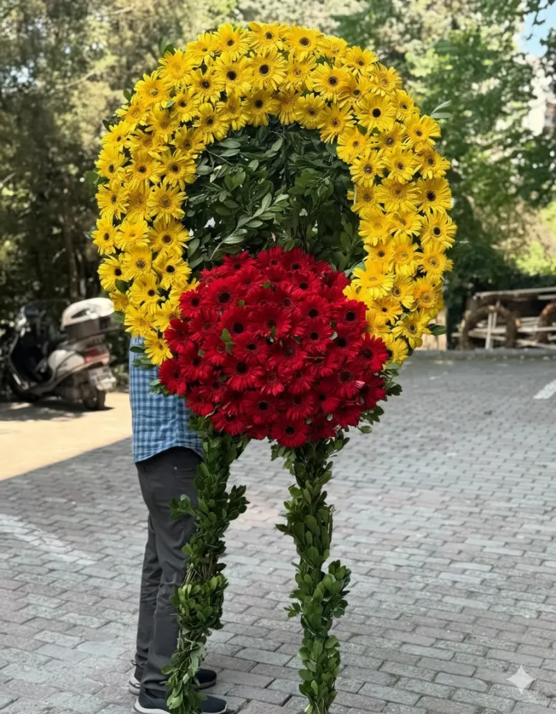 Sarı & Kırmızı Gerbera Çelengi
